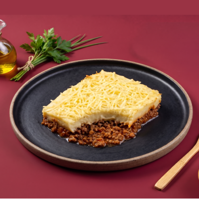 marmita - escondidinho de carne moída + purê de batata e parmesão