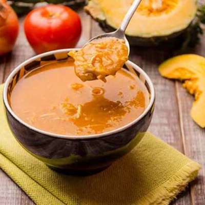 sopa de abóbora com frango