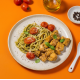 marmita - spaghetti ao pesto + frango em cubos