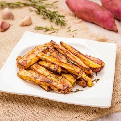 batata doce rústica com alecrim