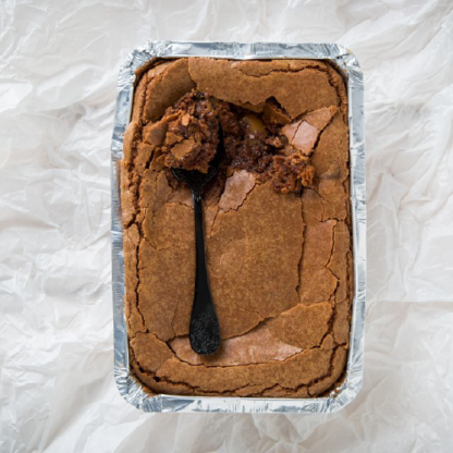 brownie de chocolate meio amargo com doce de leite e flor de sal