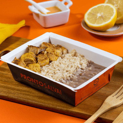 marmita – frango grelhado ao limão siciliano + arroz integral + feijão carioca