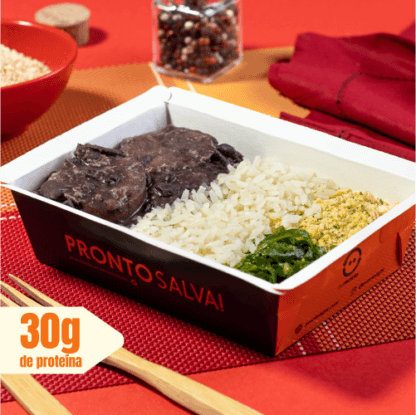 marmita – feijoada light + arroz branco + couve refogada + farofa