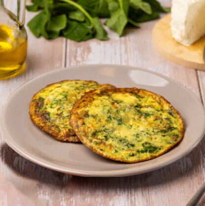 crepioca proteica de queijo branco com espinafre