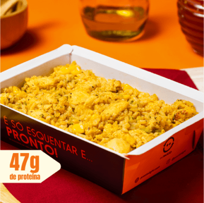 marmita – frango na mostarda e mel + arroz + legumes