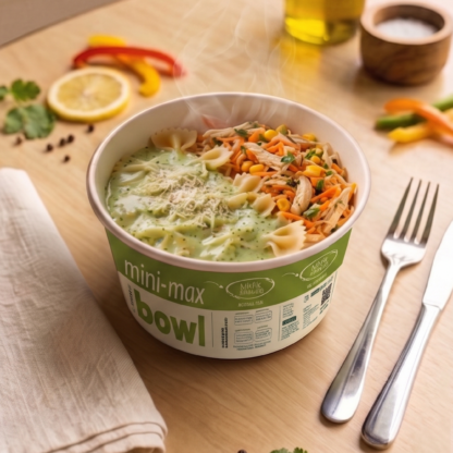 mini max Bowl – Farfalle Cremoso com Frango Desfiado