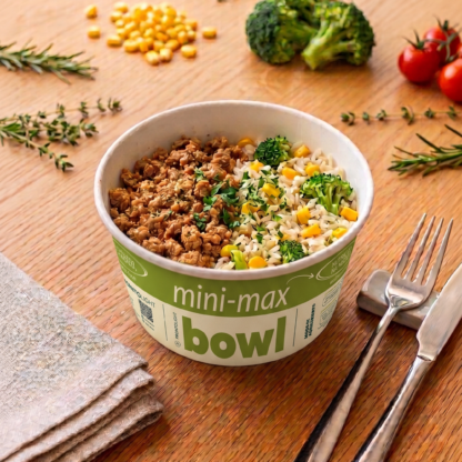 mini max Bowl – Carne Moída Caseira com Arroz e Legumes